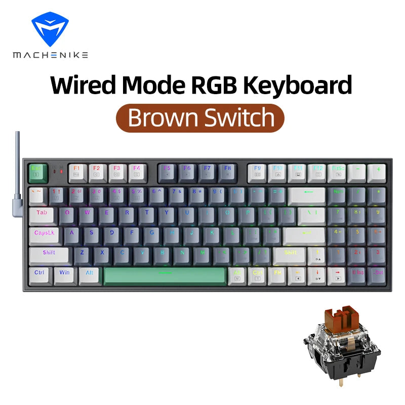 Mechanical Keyboard Rgb Gaming Wired 94 Keys Hot Swappable