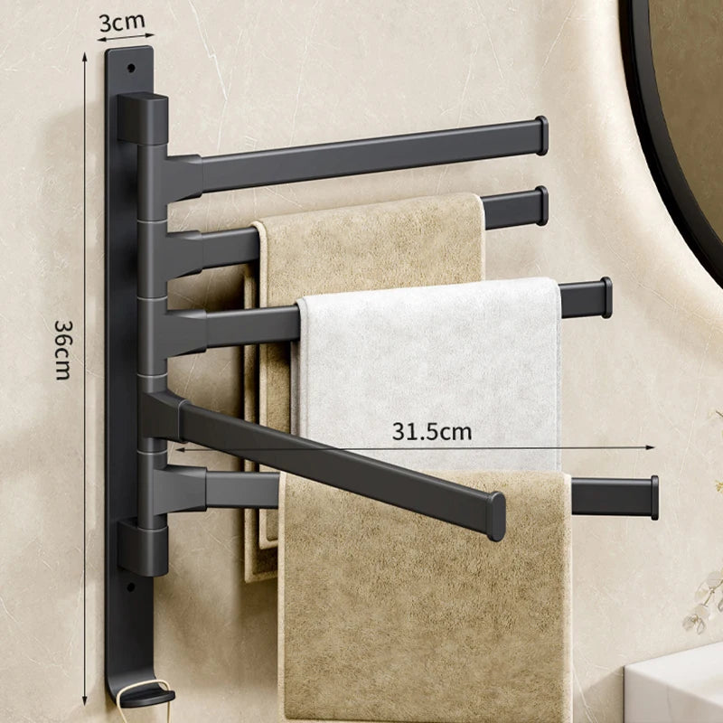 Rotatable Aluminum Towel Rack Space Saving Design - Smarsty