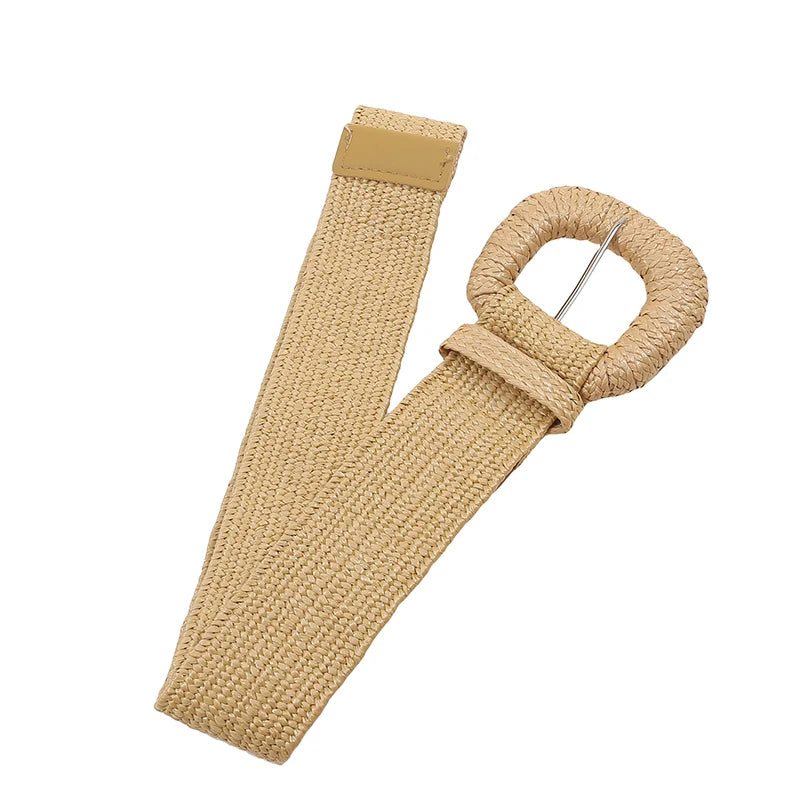 Retro Women Braided Wide Pin Buckle Belt Summer Fashion - Smarsty
