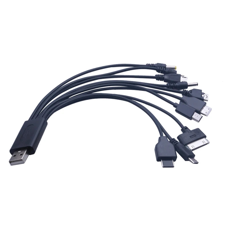 Universal USB To Multi Plug Cell Phone Charger Cable 10 to 1 USB Cable For Samsung Xiaomi Huawei Google OPPO Vivo Charger Cable - Smarsty