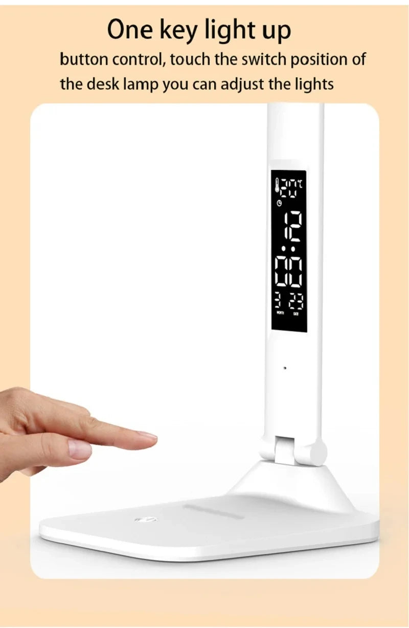 Dimmable USB Folding Desk Lamp with Alarm Clock - Smarsty
