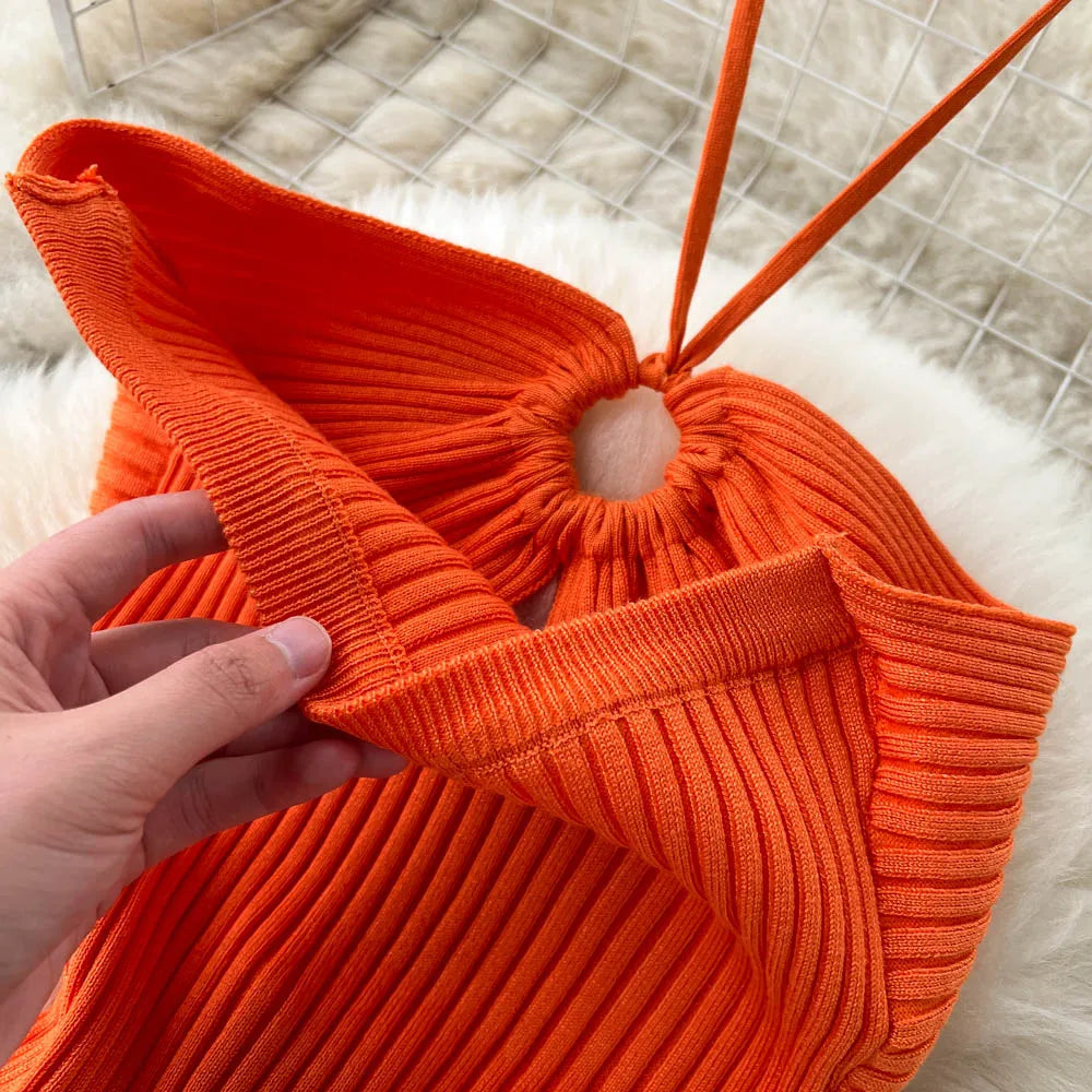 YuooMuoo Chic Fashion Sexy Package Hips Split Knitted Summer Dress 2025 Women Slim Elastic Bodycon Party Dress Streetwear Outfit - Smarsty