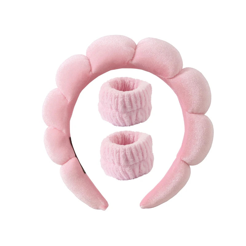 Soft Puffy Sponge Headband For Makeup Retro Terry Cloth - Smarsty