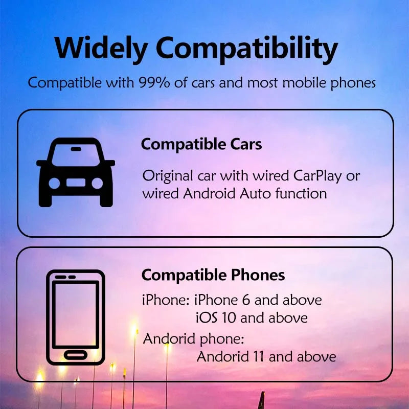 Wireless CarPlay Android Auto 2in1 Adapter Fast Connect - Smarsty