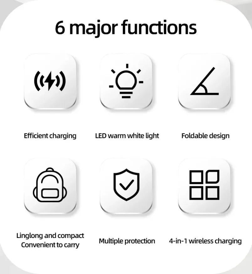 Qi2 3 In 1 Wireless Charger Station With Night Lamp - Smarsty