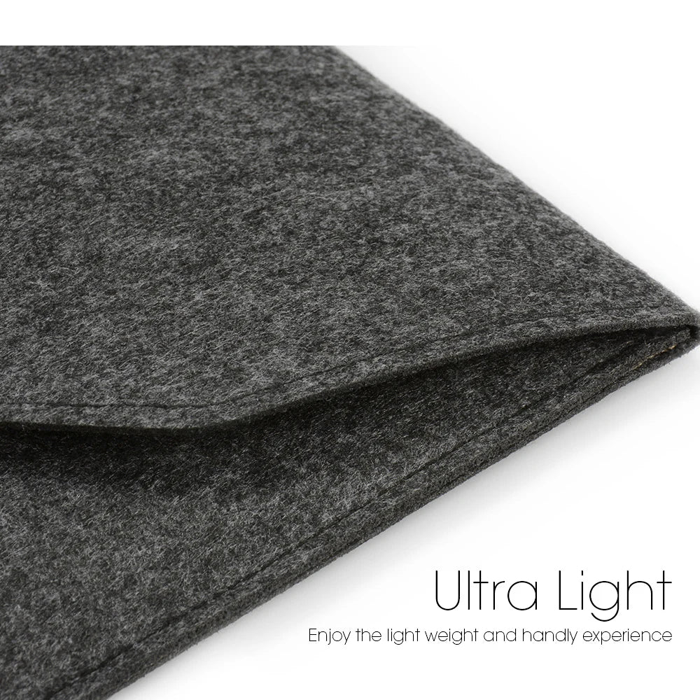 Wool Felt Laptop Sleeve 11 To 15.6 Inch With Mousepad