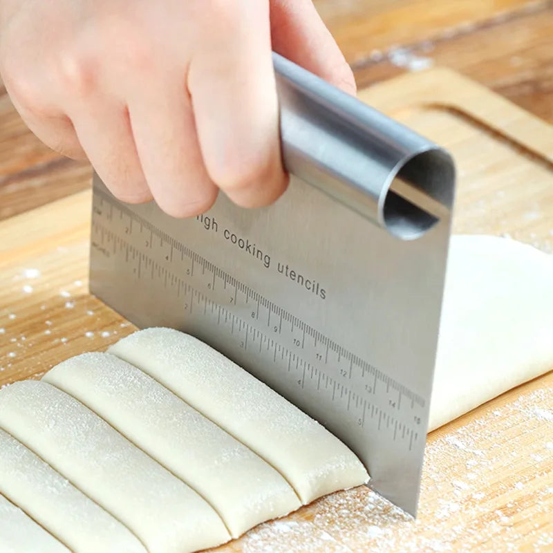 Stainless Steel Dough Scraper with Measuring Scale - Smarsty