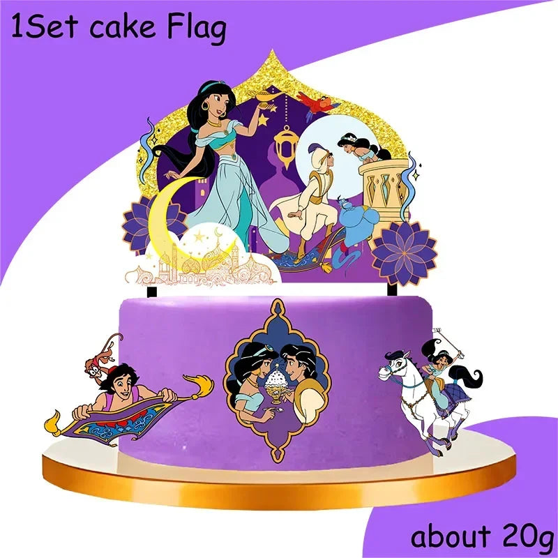 Jasmine Princess Aladdin Birthday Party Tableware Set - Smarsty