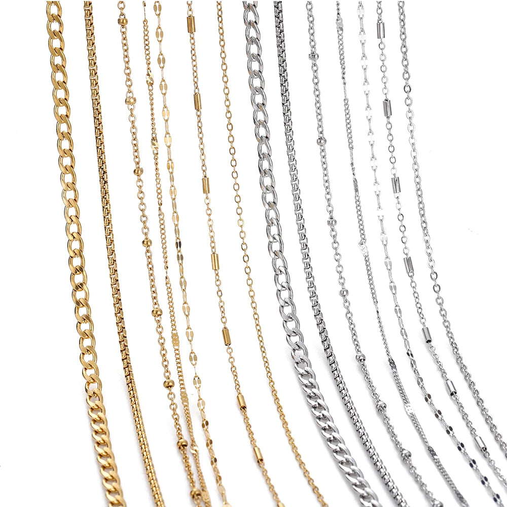 No Fade 2M Gold Stainless Steel Beaded Chain Durable - Smarsty