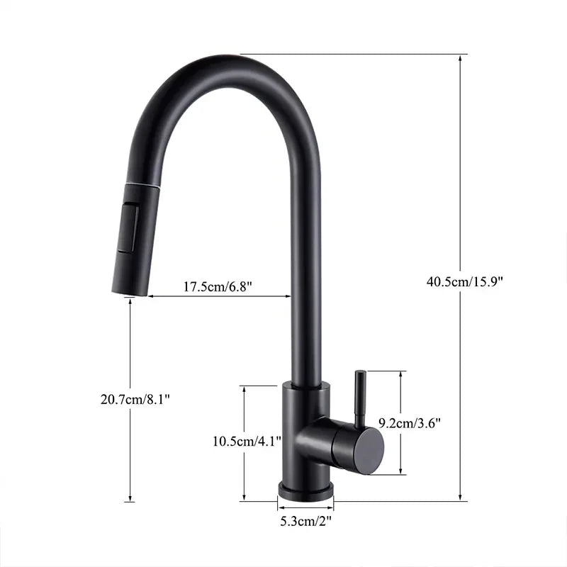 304 Chrome Kitchen Faucet with Pull-Out Spray Feature - Smarsty