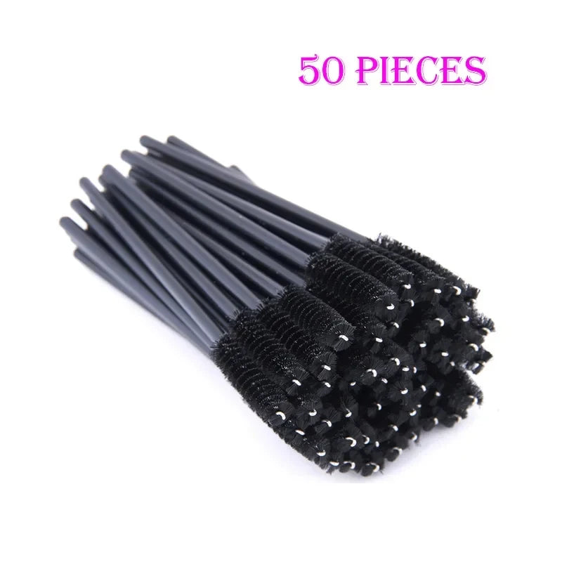 50 Pcs Disposable Eyelash Brushes for Perfect Makeup - Smarsty