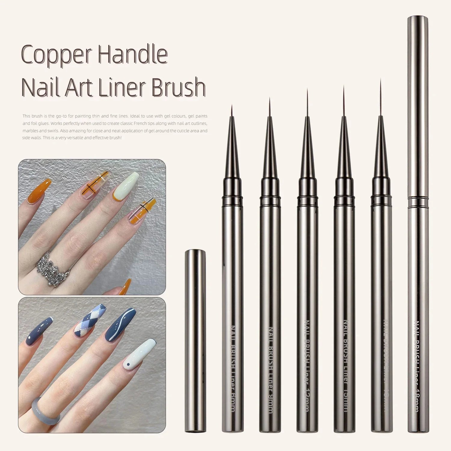 5PCS Nail Art Liner Brushes for Precision Manicure Designs - Smarsty