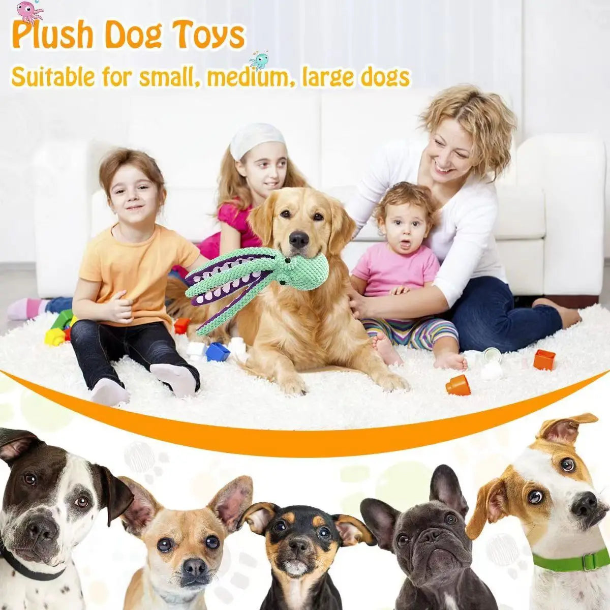 Interactive Plush Dog Octopus Toy with Sound - Smarsty