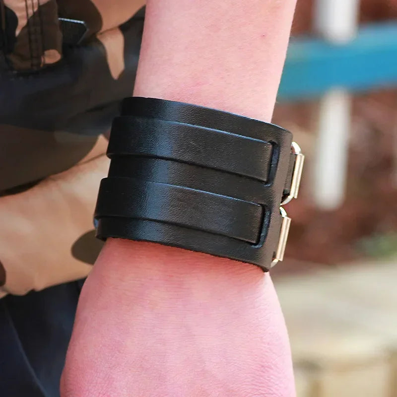 Punk Hip Hop Leather Skull Bracelet for Unisex Fashion - Smarsty