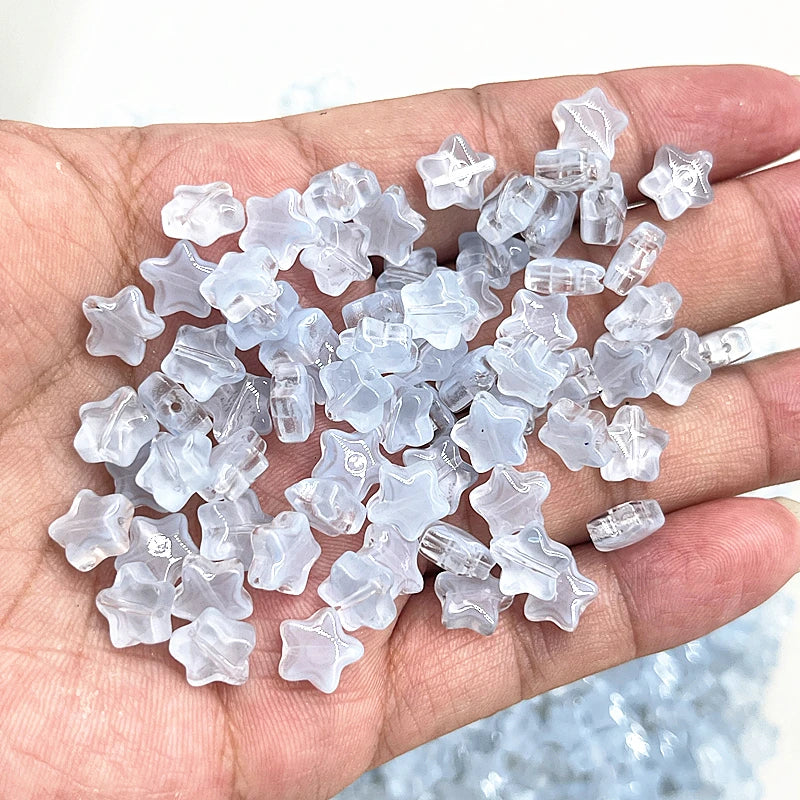 8mm Star Matte Glass Beads for Jewelry Making - Smarsty