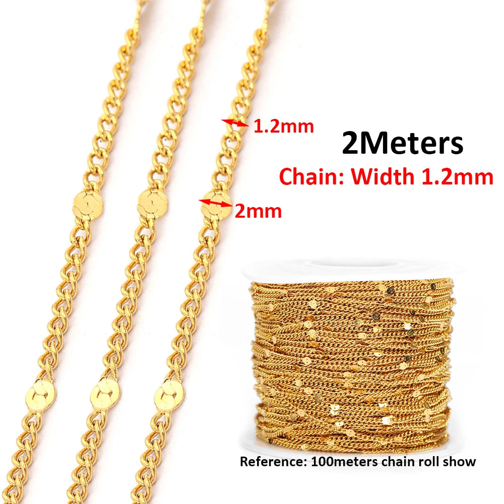 No Fade 2 Meter Stainless Steel Chain For Jewelry Making - Smarsty