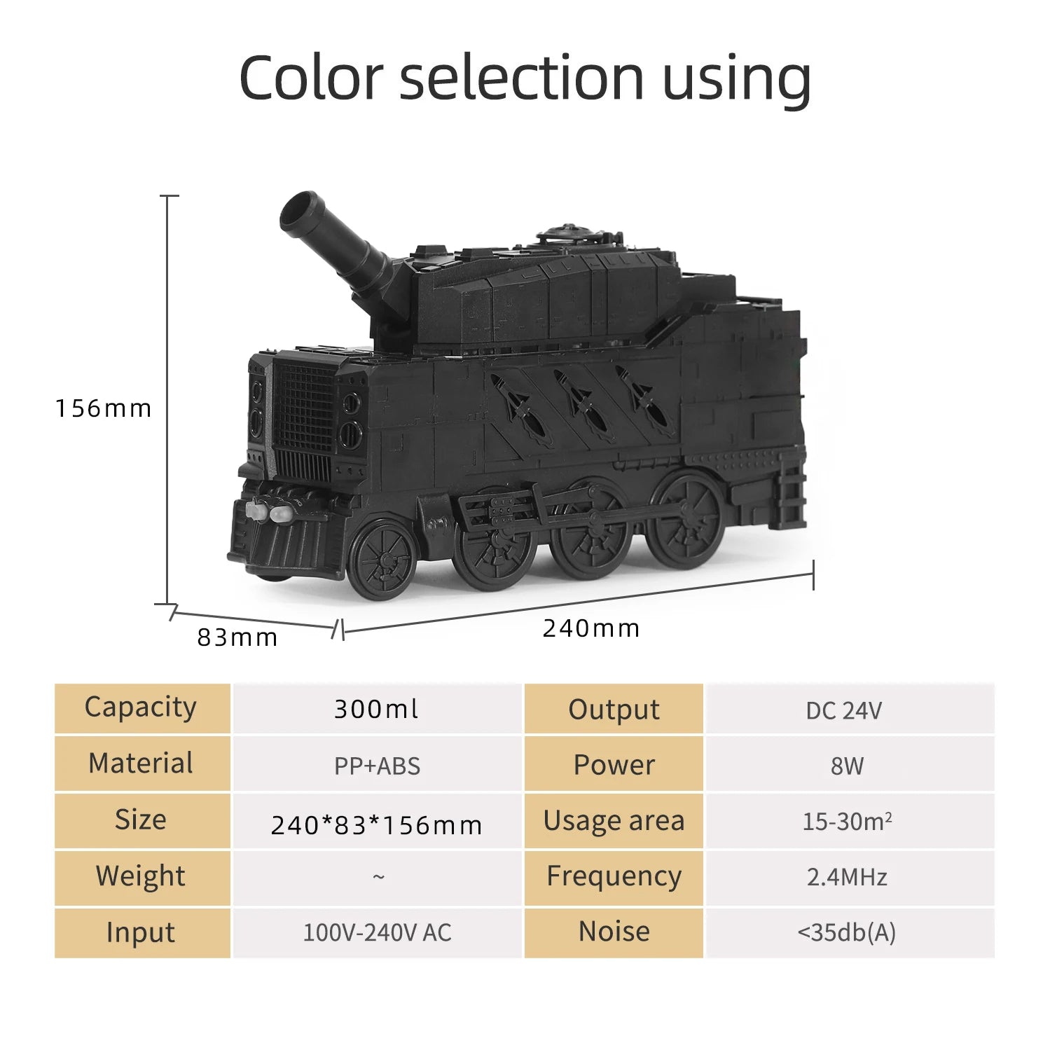 Ship Train Shape Ultrasonic Humidifier With Colorful Lights - Smarsty