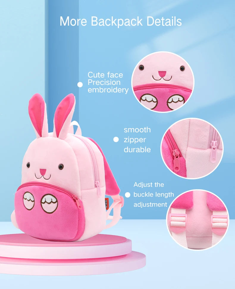 Soft Plush Kids Backpack With Cartoon Animal Design - Smarsty
