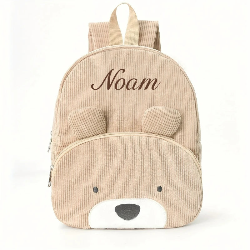 Custom Name Toddler Backpack Cartoon Bear Large Capacity - Smarsty
