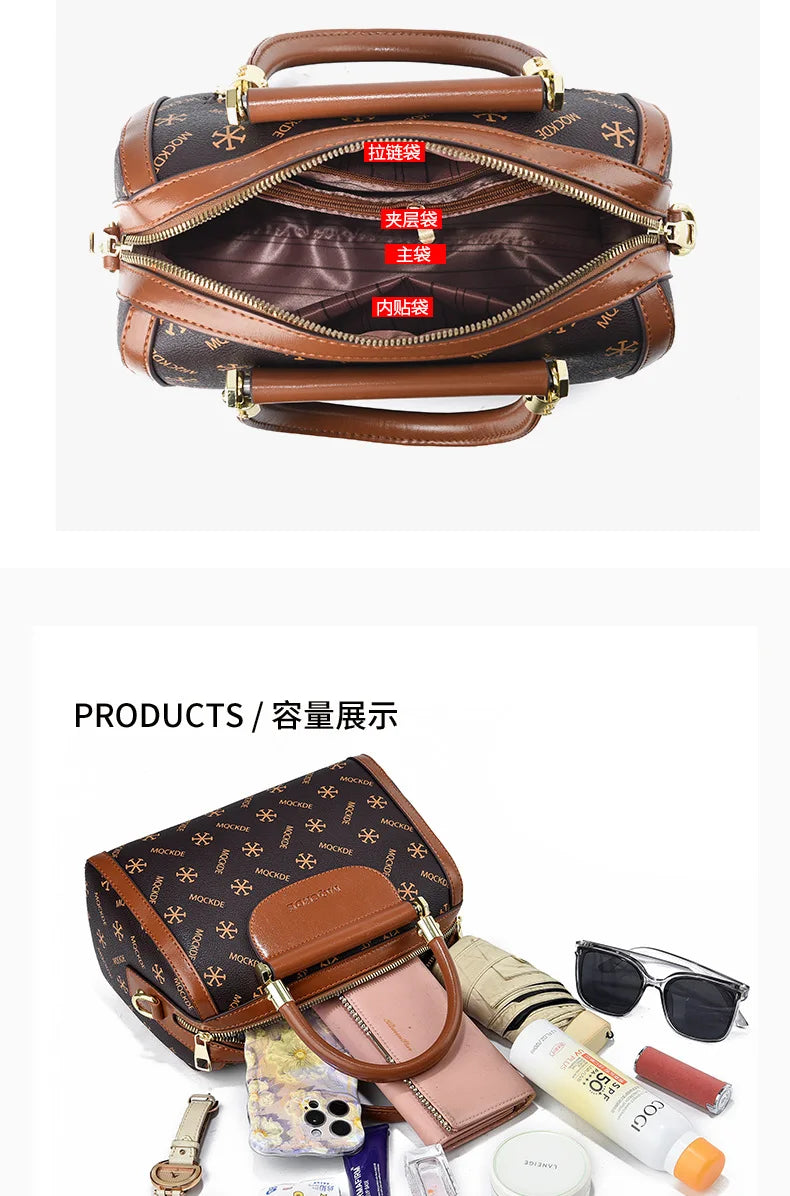Soft Leather Women Crossbody Bag Large Capacity Versatile - Smarsty