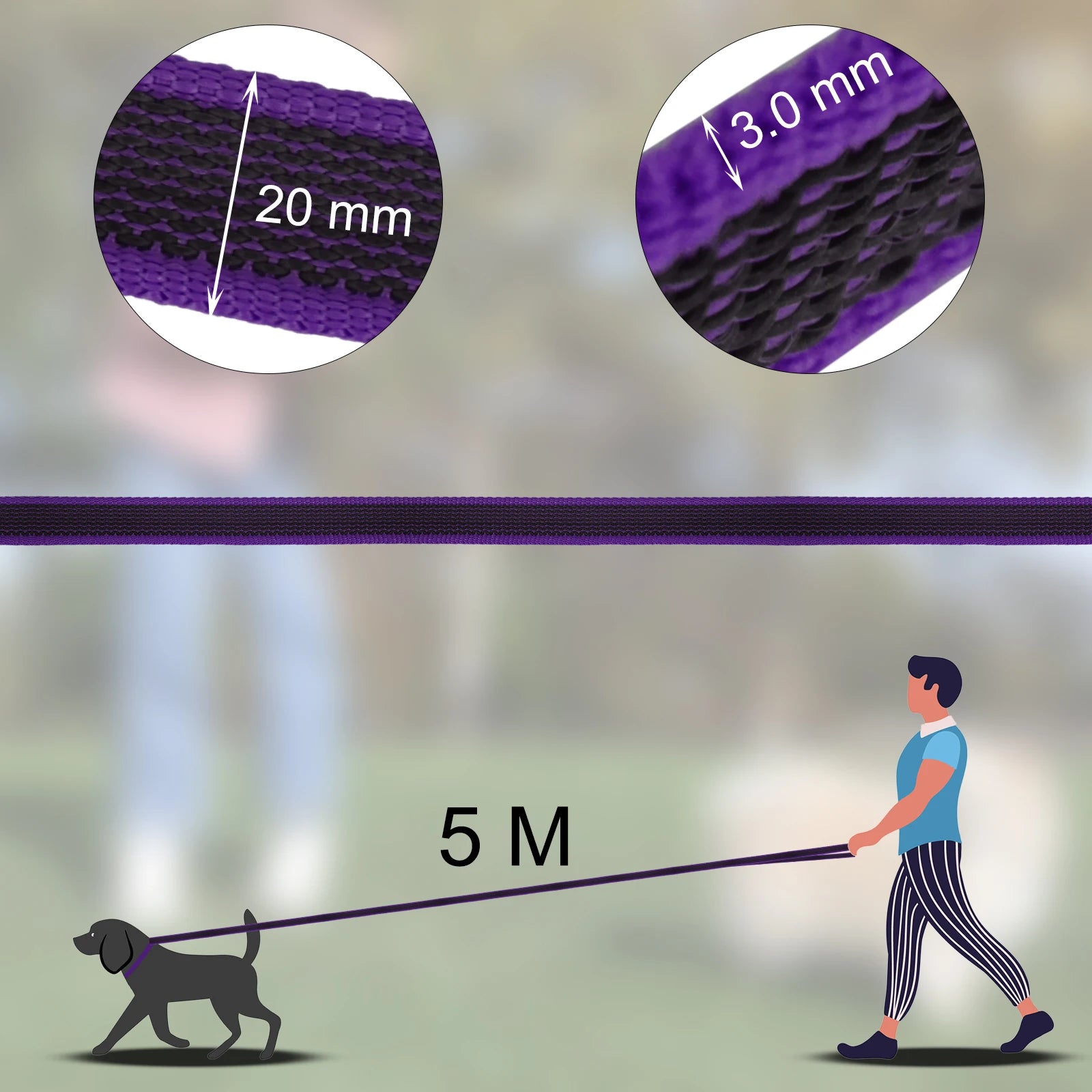 Durable Dual Color Dog Leash for Easy Training - Smarsty