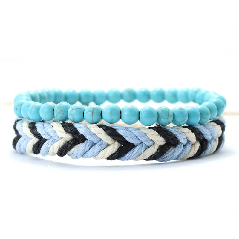 Natural Coconut Husk Wood Bracelet Set for Men - Smarsty