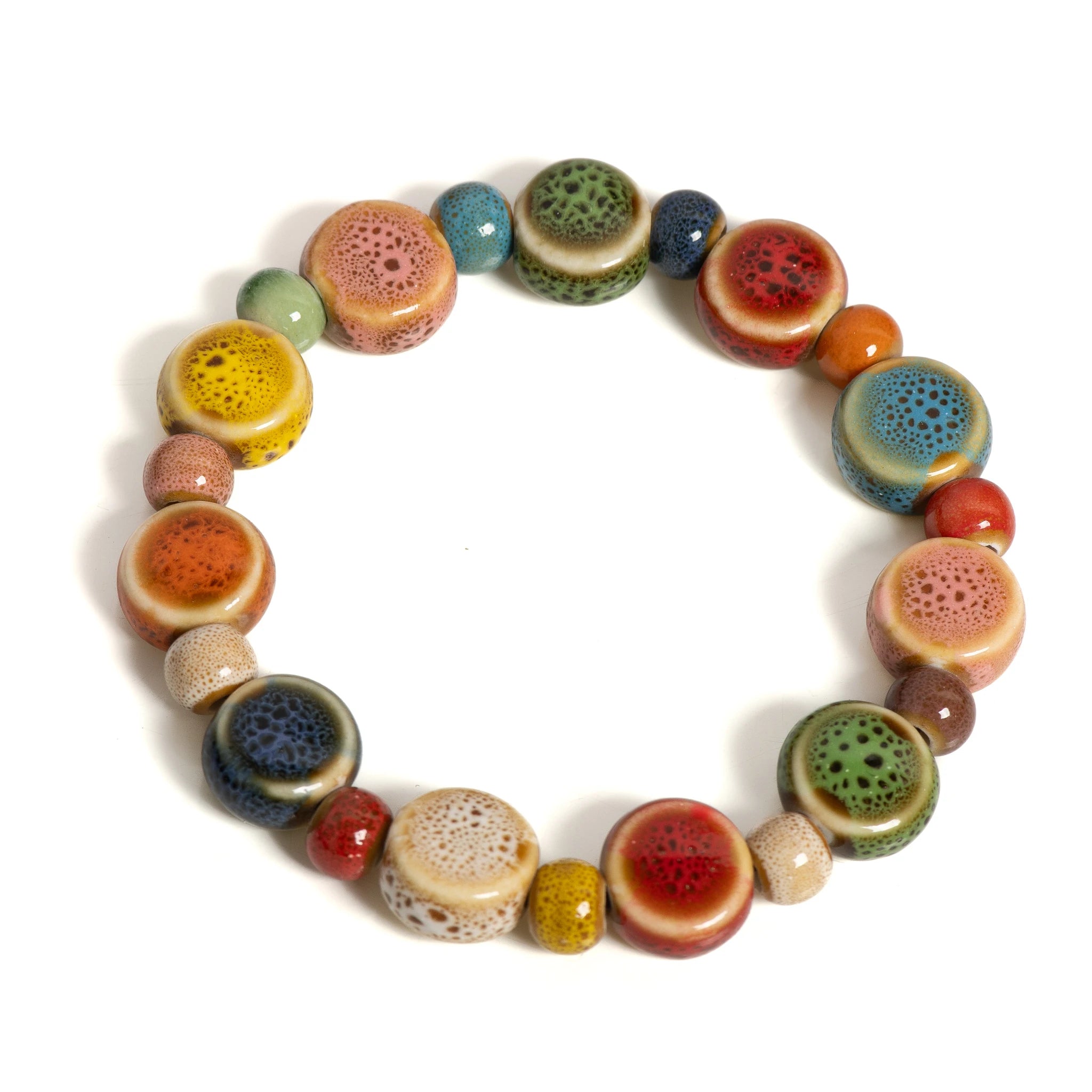 Handmade Colorful Ceramic Beaded Bracelet for Women - Smarsty