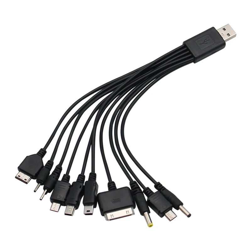 Universal USB To Multi Plug Cell Phone Charger Cable 10 to 1 USB Cable For Samsung Xiaomi Huawei Google OPPO Vivo Charger Cable - Smarsty