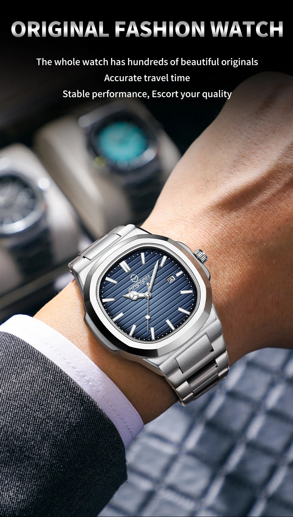 Luxury Waterproof Men's Wristwatch with Luminous Date - Smarsty