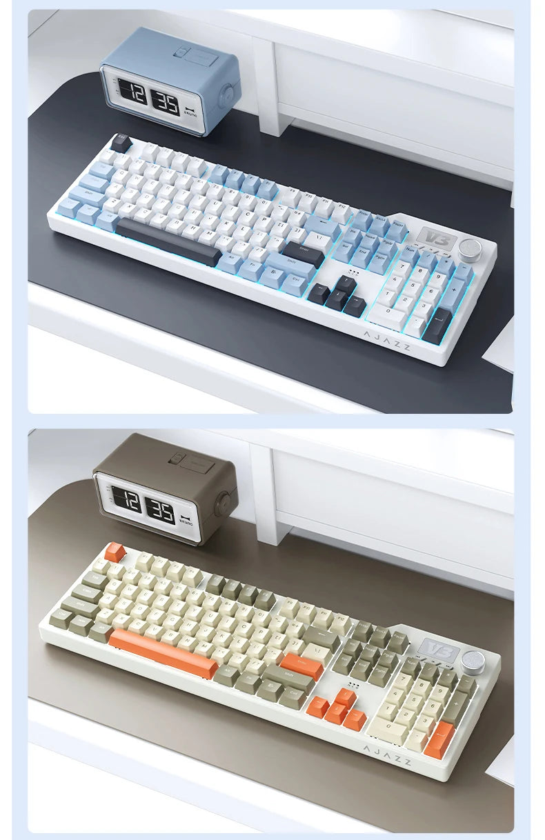 Tri Mode Gaming Keyboard With Hot Swap 104 Keys Gasket