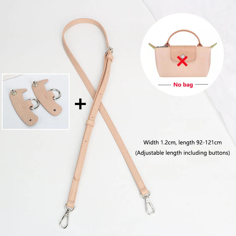 1 Set Bag Strap For Longchamp Mini Punch-free Genuine Leather Shoulder Strap Set Transformation Crossbody Strap Bag Accessories