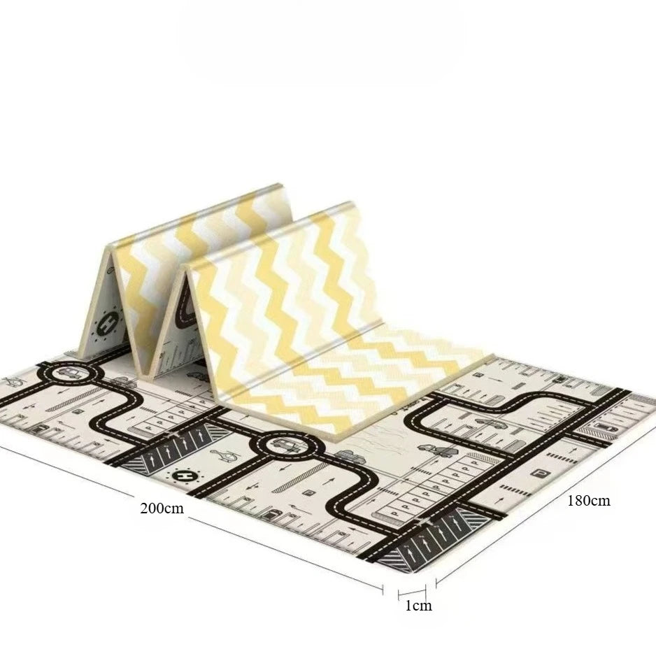 Foldable Baby Play Mat Children's Double-sided Pattern Protection Non-slip Activity Carpet Children's Educational Activity Mat by Smarsty