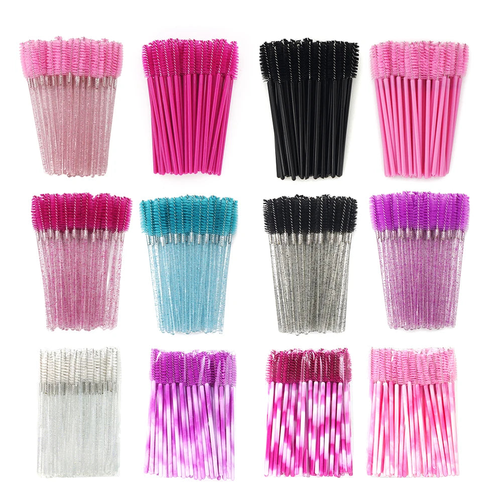 50Pcs Disposable Eyelash Brushes for Makeup Application - Smarsty
