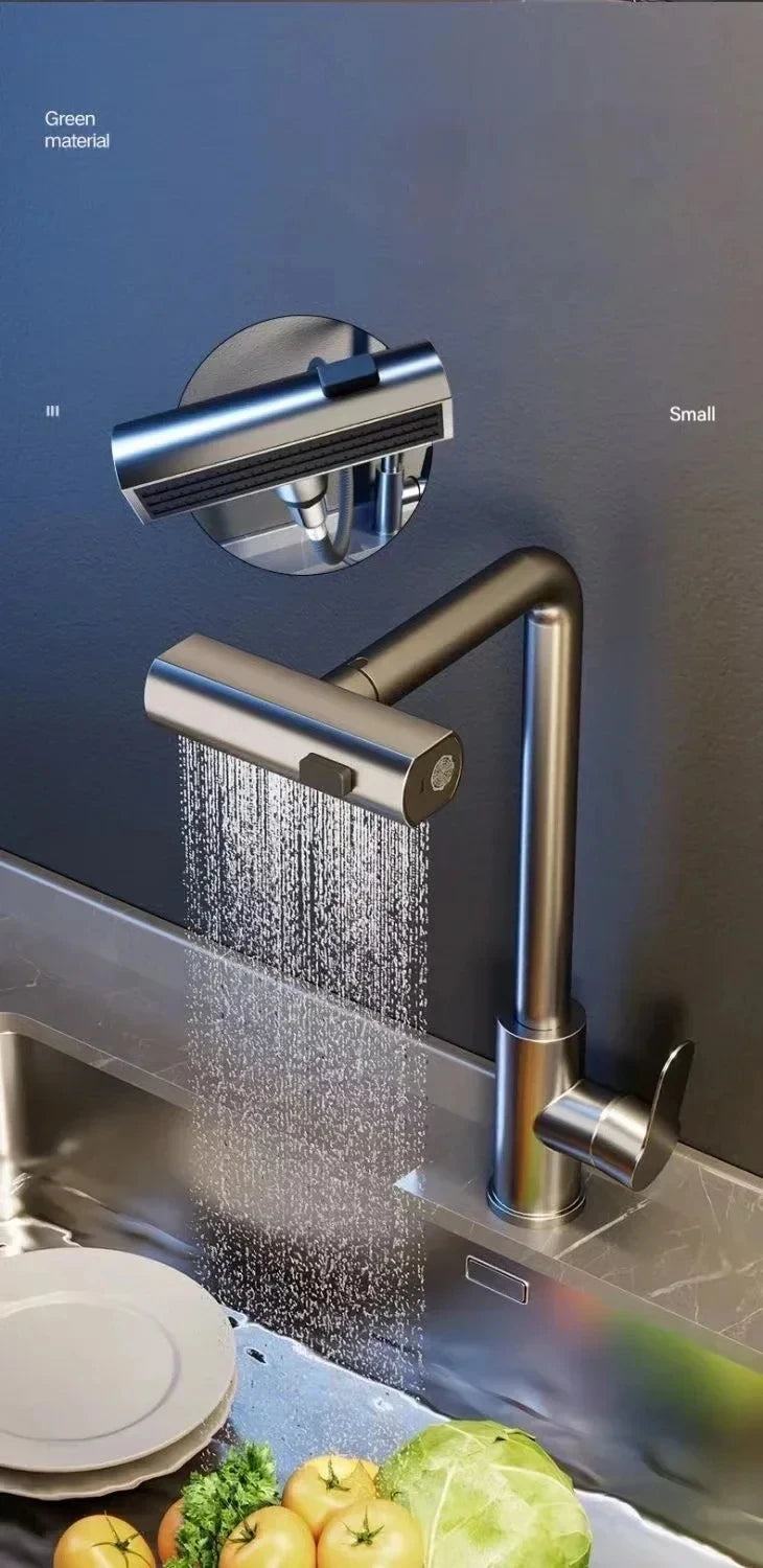Flexible Stainless Steel Kitchen Faucet with Stream Shower Mode - Smarsty