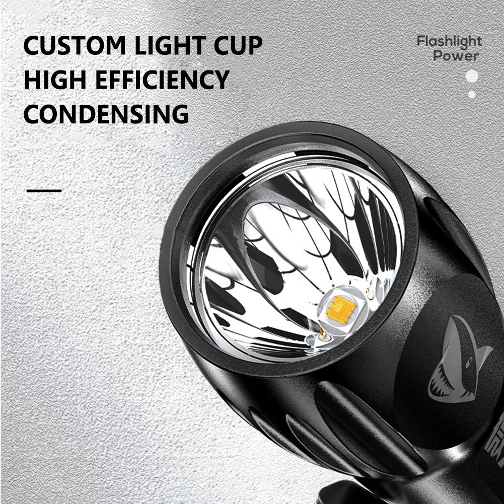 High Power Flashlight Built-in Battery Mini Super Bright Torch Rechargeable IPX6 Waterproof for Outdoor Camping Fishing