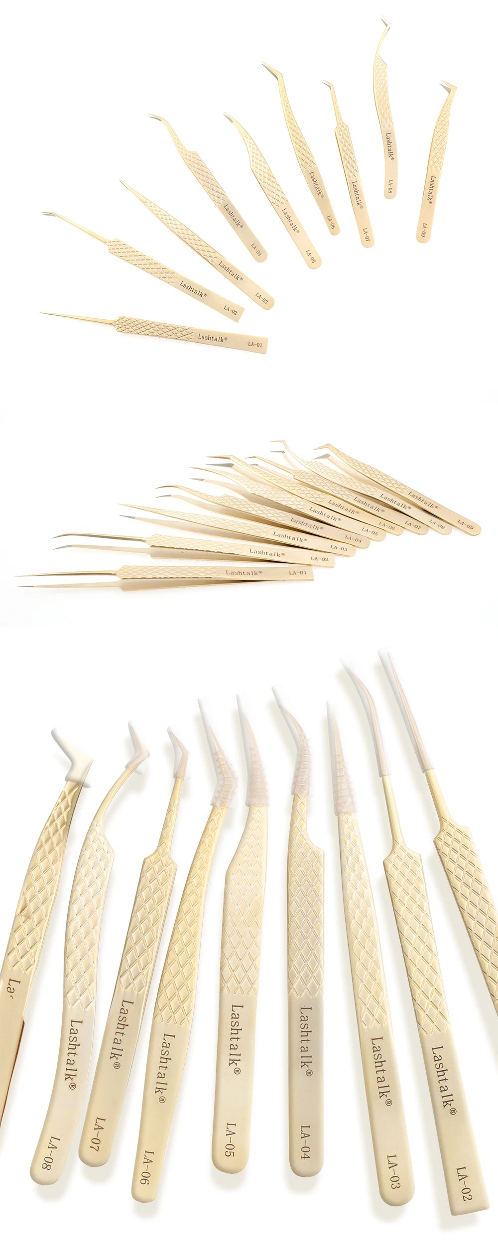 Precision Fiber Tip Eyelash Extension Tweezers with Diamond Grip - Smarsty