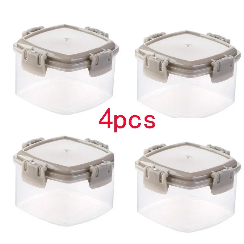 4pcs Plastic Sauce Squeeze Bottle Mini Seasoning Box Salad Dressing Containers Outdoor Portable Barbecue Spice Jar Kitchen Tool