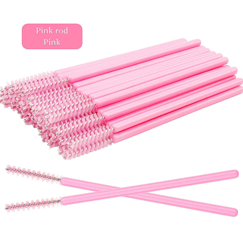 50 Pcs Disposable Eyelash Brushes with Diamond Handles - Smarsty