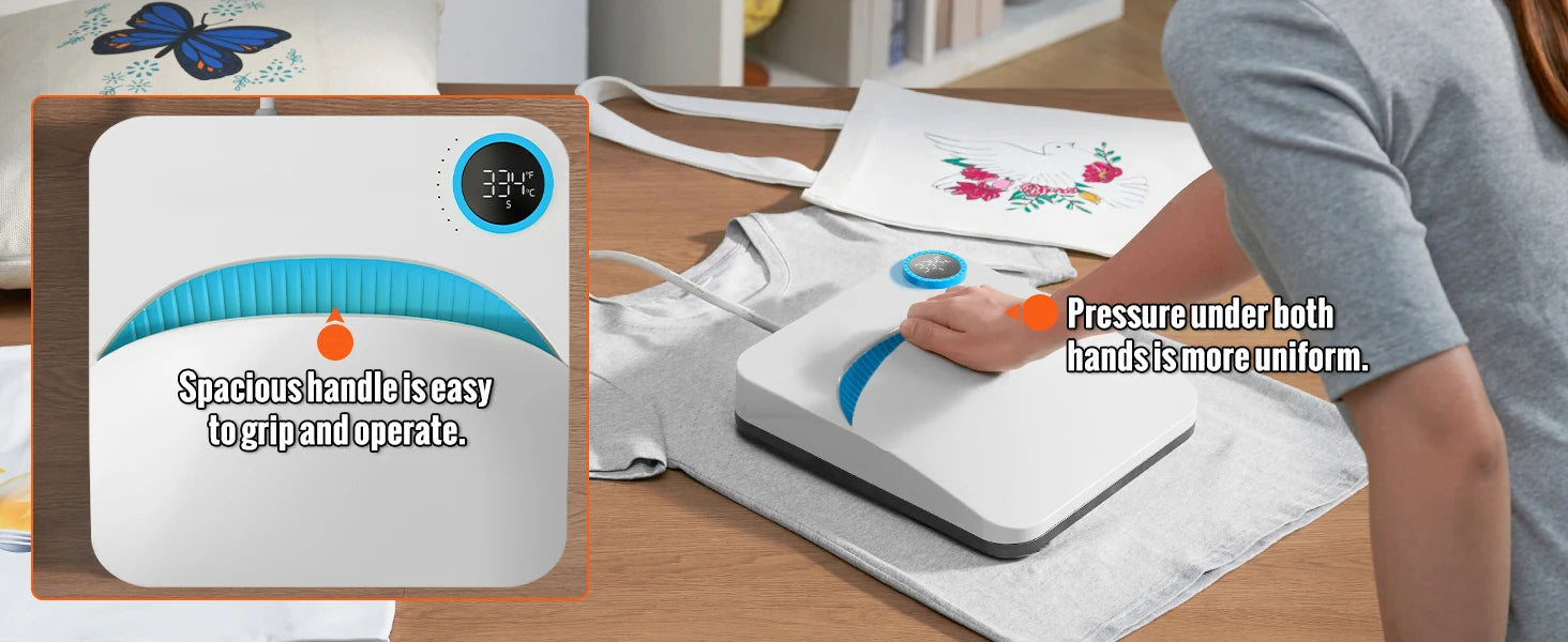 SucceBuy 9x9/12x10 in Portable Heat Press Machine DIY Shirt Printing Multifunctional Sublimation Transfer HTV Vinyl T-shirt Bag - Smarsty