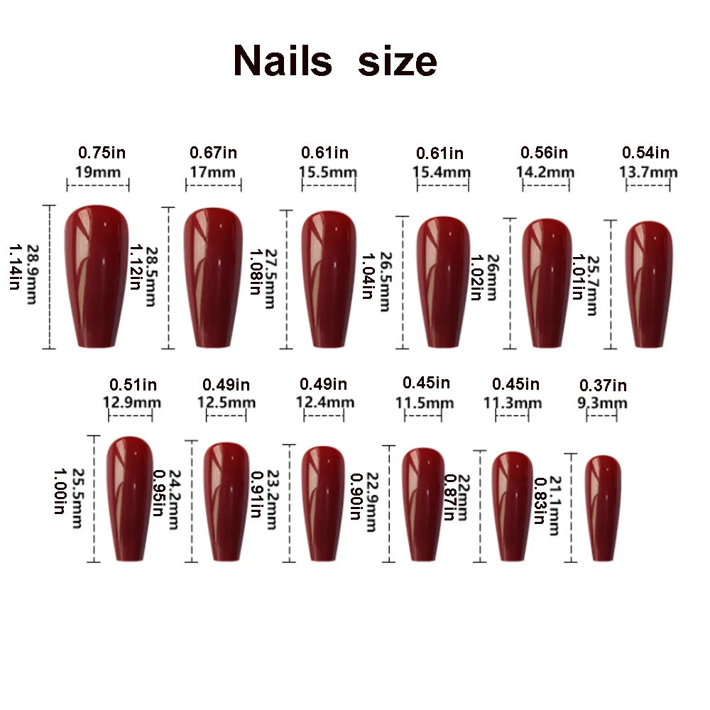 24 Piece Set Medium Long Press On Nails with Peach Flower Design - Smarsty