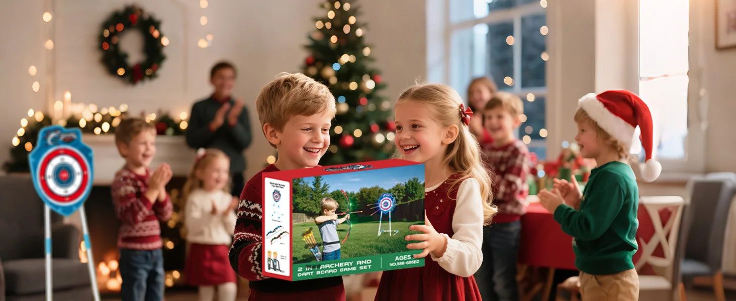 VATOS Night-Light Bow Arrow Guns Toy For Kids Archery Stand Target Board Indoor Outdoor Game Toys Boys Girls Christmas Gift