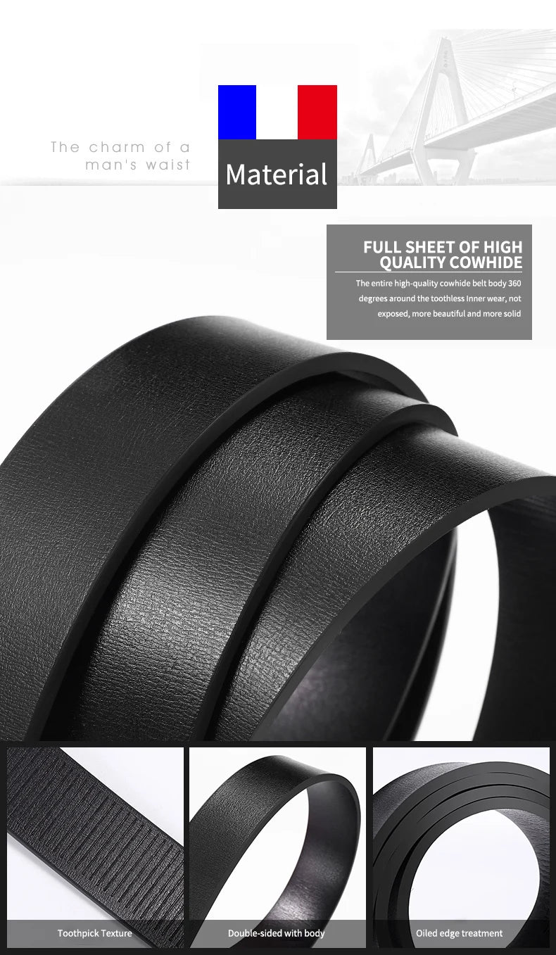 Luxury Genuine Leather Belt for Men with Automatic Buckle - Smarsty