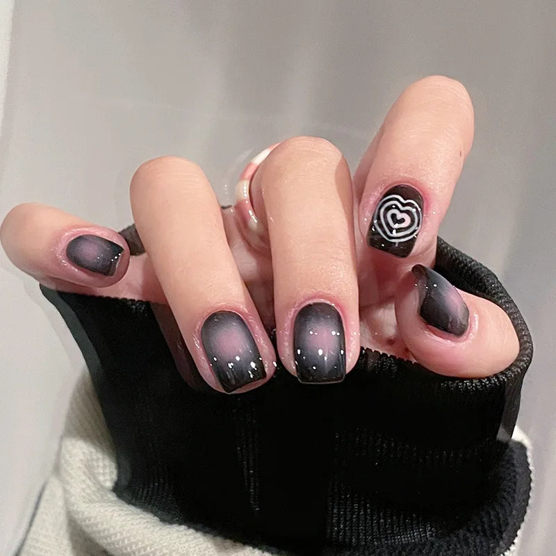 24Pcs Cute Pink Cat Eye Press On Nails Set - Smarsty