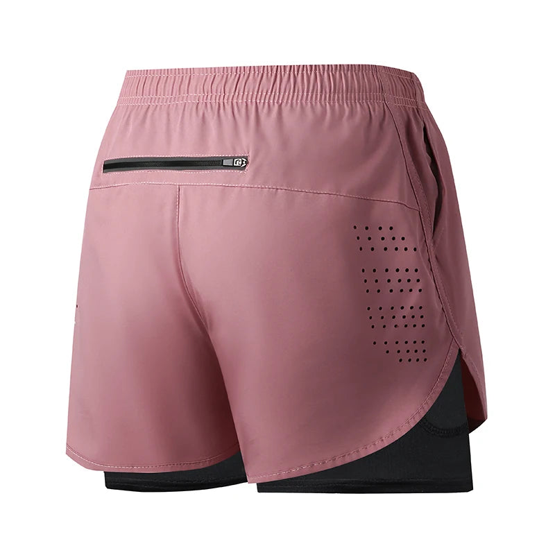 Men's Running Shorts Quick-drying Fitness Black Double Layer Shorts Men New Sport Workout Training Bodybuilding Short Pants - Smarsty