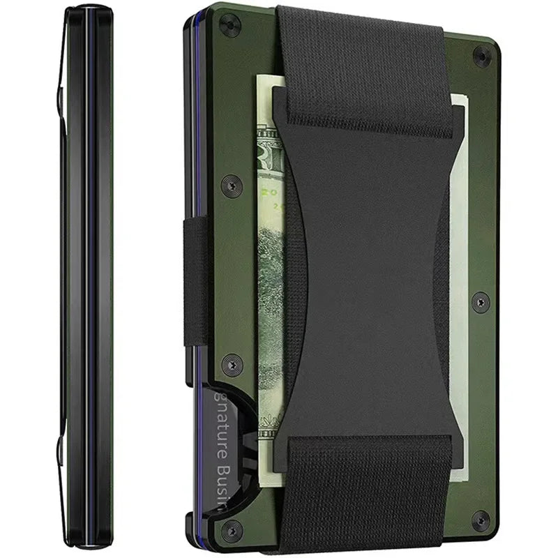 Carbon Fiber Metal Minimalist Slim Credit Card Holder Wallet Carteira for Men Cartera Tarjetero Hombre RFID Bank Cardholder Case