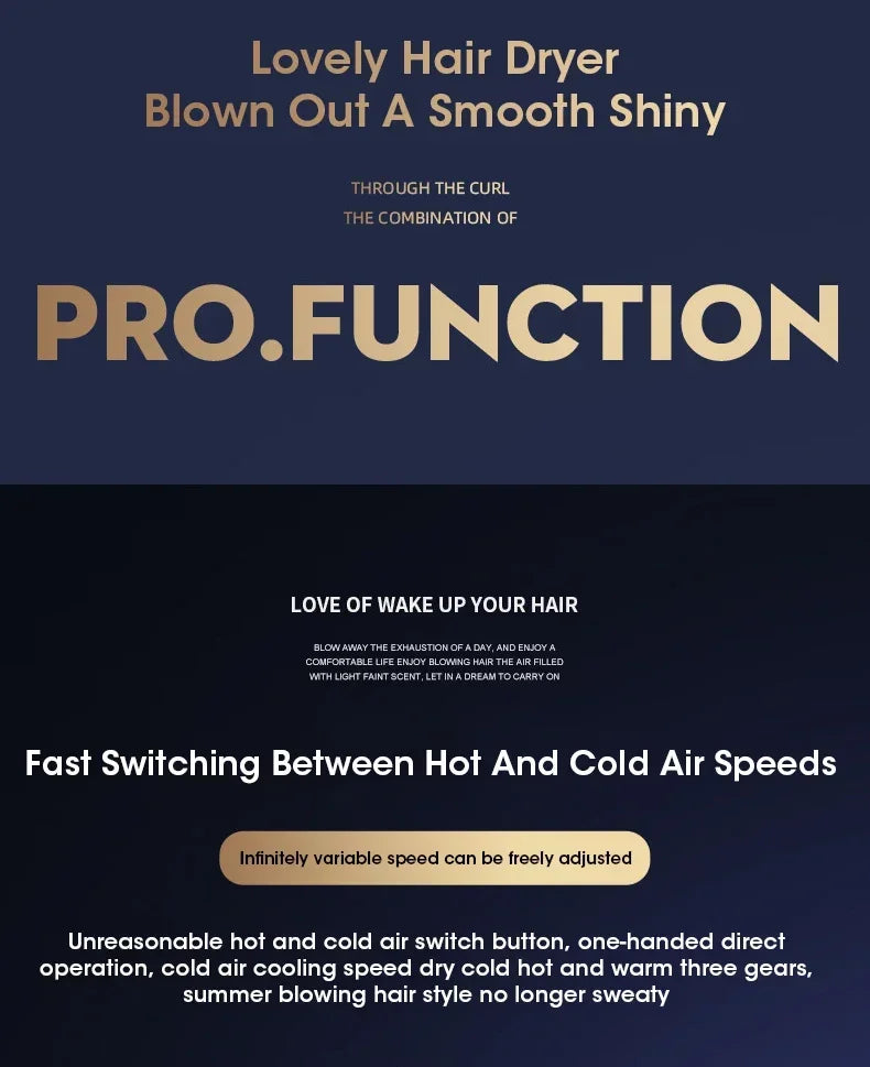 Professional Hair Dryer with Ionic Technology for Fast Drying - Smarsty