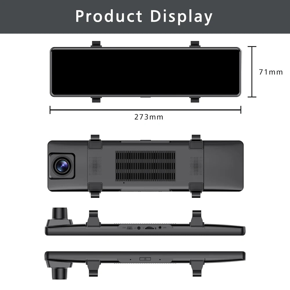 4K Dash Cam with GPS WiFi CarPlay Android Auto Mirror - Smarsty