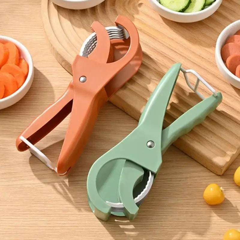 Manual Salad Chopper Stainless Steel Blades Safe Finger Guard For Fruit Vegetables Salad Kitchen Camping Portable Slicer Tool by Smarsty