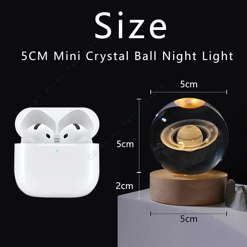 3D Crystal Ball Night Light with Glowing Galaxy Design - Smarsty