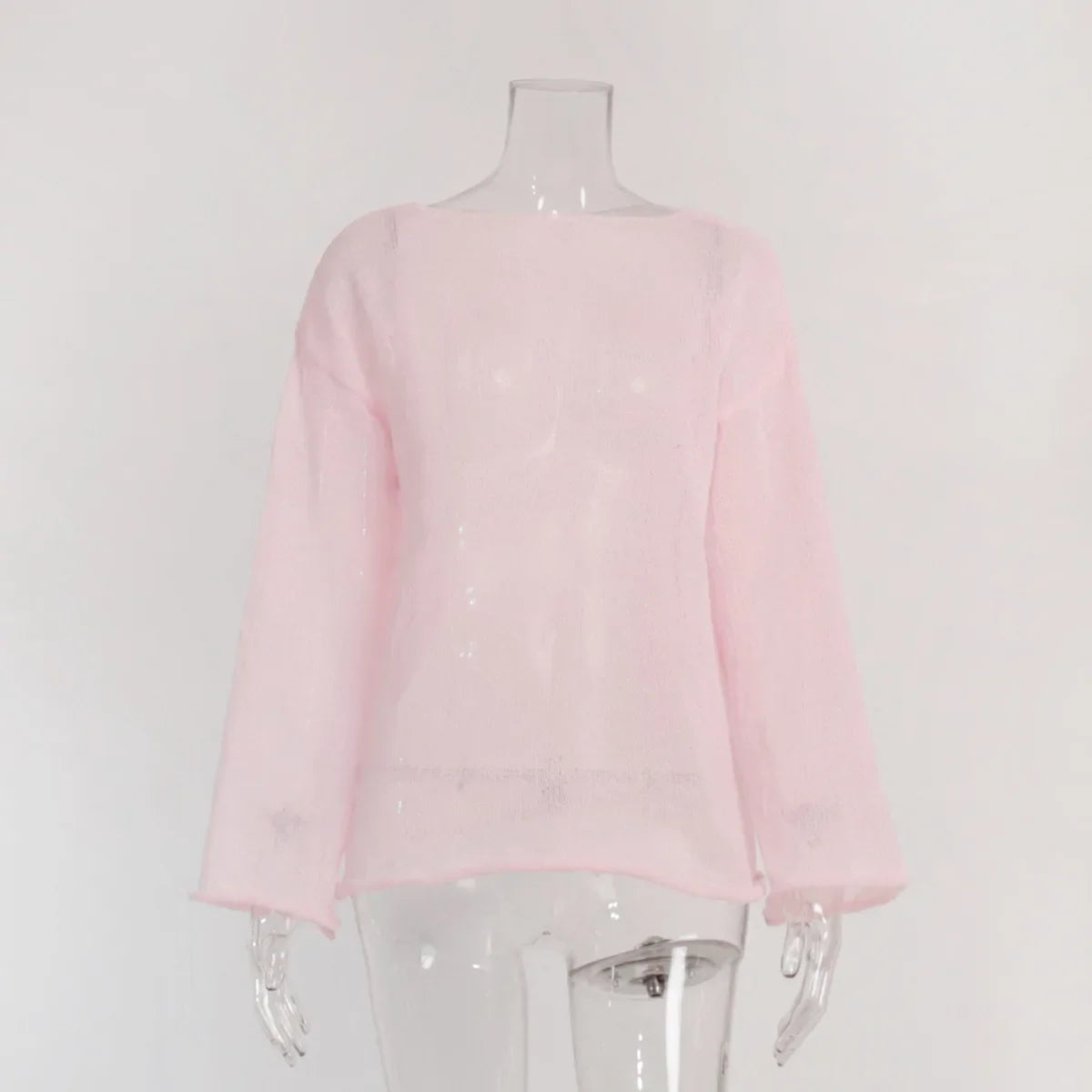 Elegant Sweater Women 2024 Summer Autumn Casual Fashion Loose Women Pullovers Chic Pink White Jumper Sueter Mujer - Smarsty